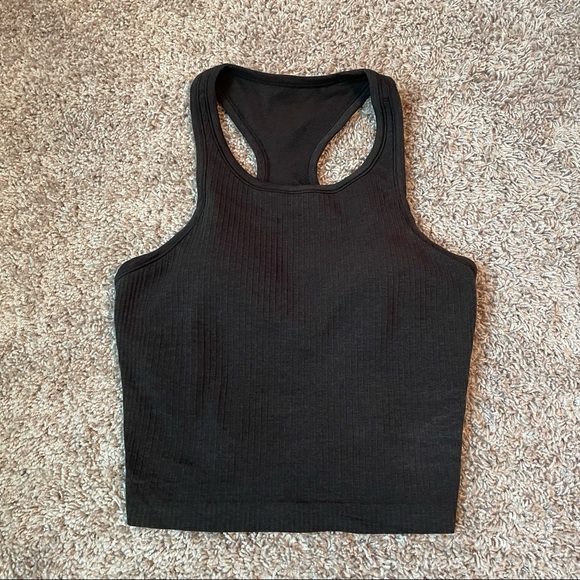 lululemon athletica Tops - NWOT Lululemon Ebb to Street Cropped Racerback Tank Top - Black Size 8